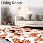 Whimsical Snowman With Leafy Accents Rug