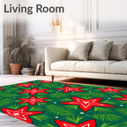 Red Star Pine Needle Pattern Rug