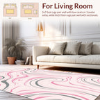 Pink and Gray Swirl Pattern Rug