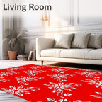 Red Snowflake Decorative Pattern Rug