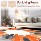 Abstract Burst Orange Gray Pattern Rug