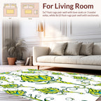 Vibrant Yellow Blue floral pattern Rug