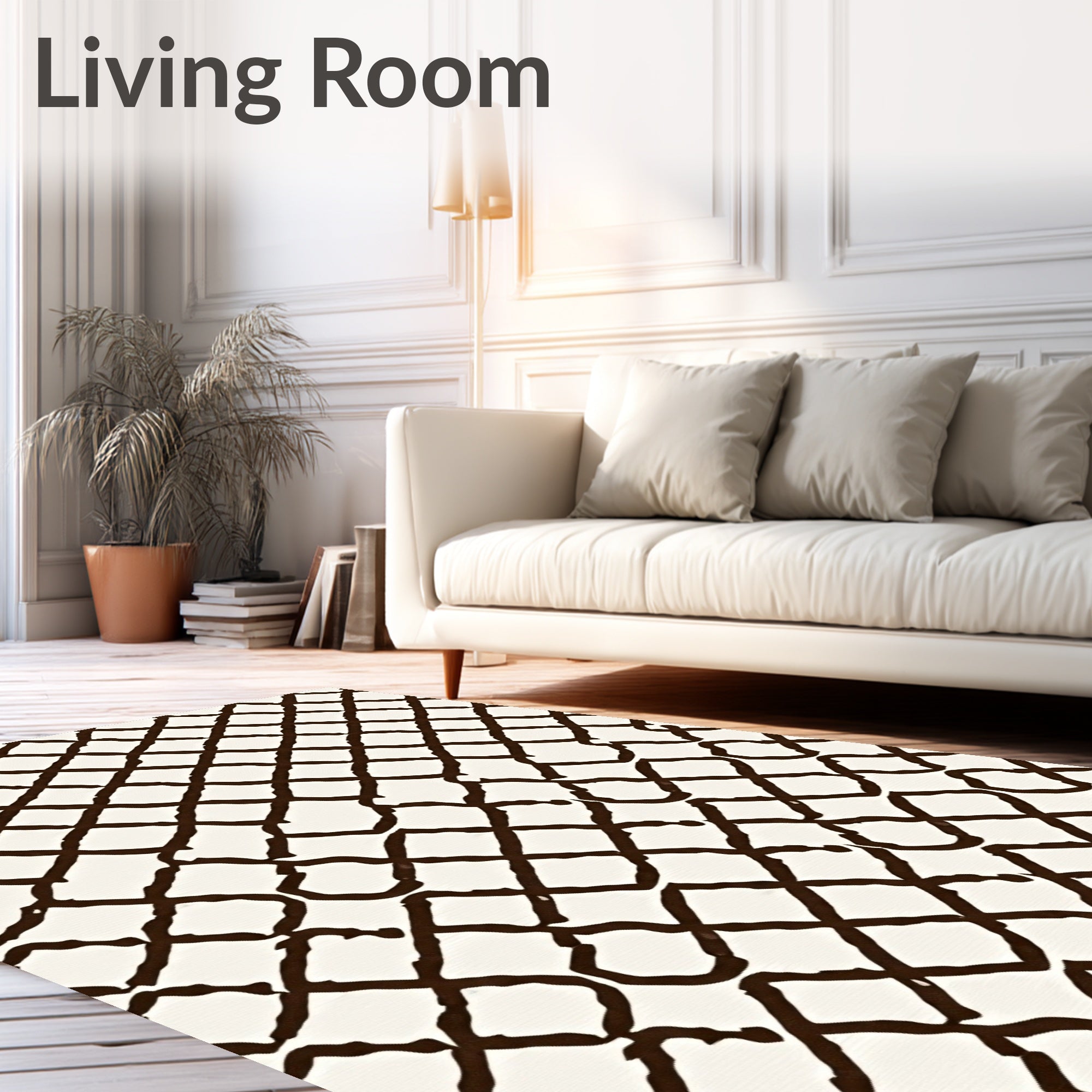 Diamond Pattern Grid Design Rug