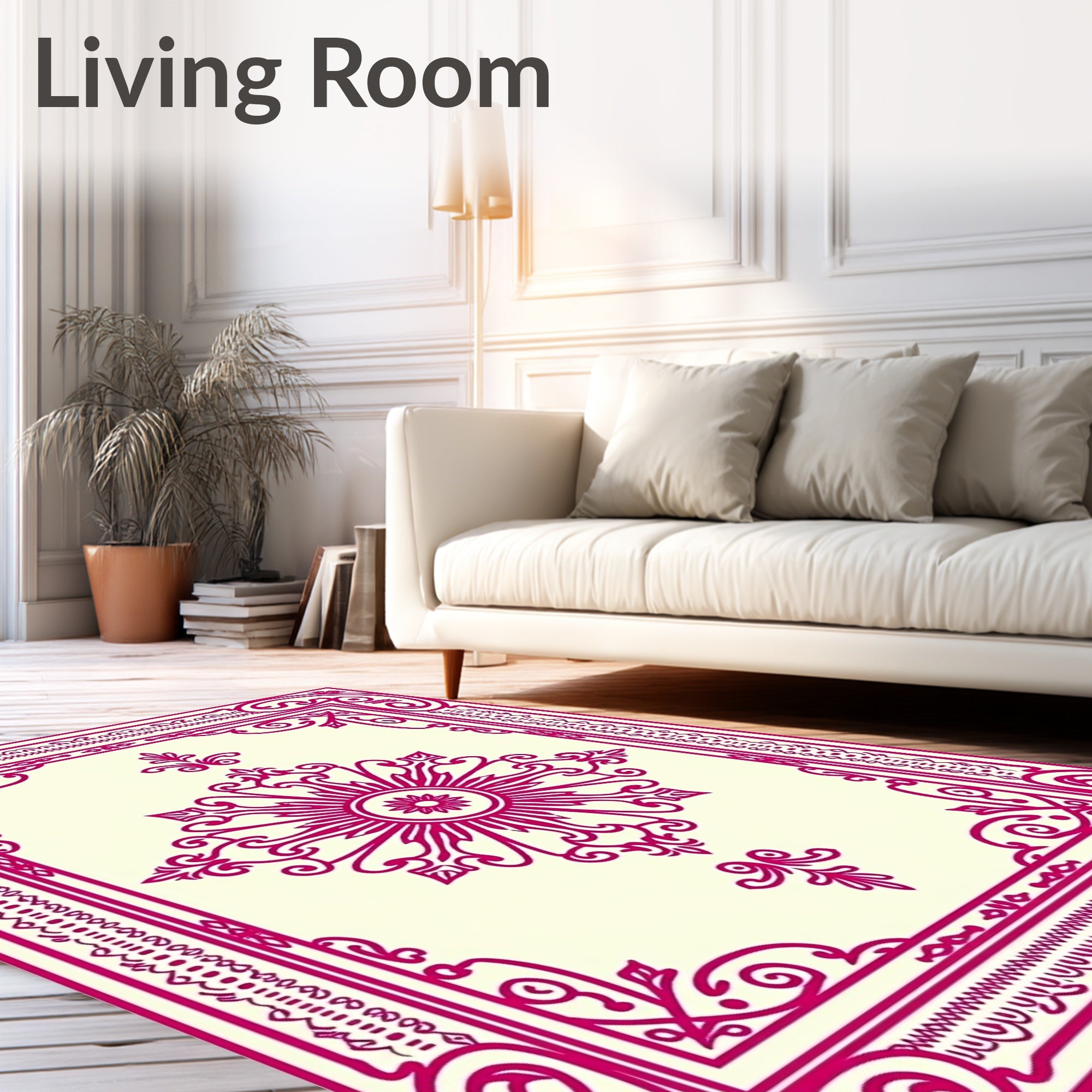 Ornate Floral Filigree Design Rug