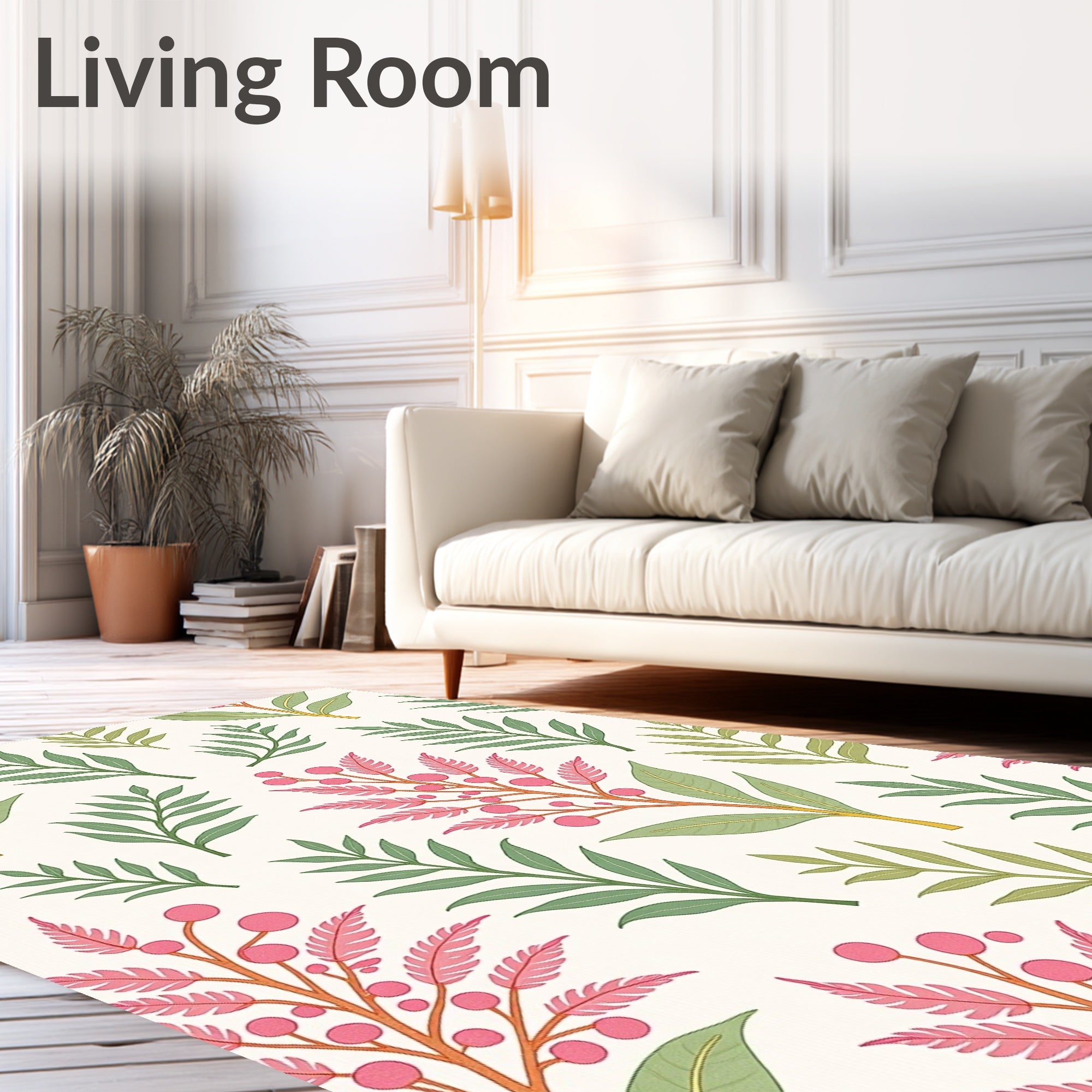 Branches And Berries Floral Whimsy Rug