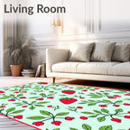 Whimsical Berry and Leaf Pattern Rug