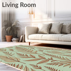 Botanical Fern Pattern Design Rug