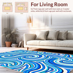 Abstract Blue Whirlpool Swirl Pattern Rug