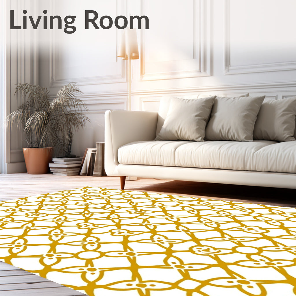 Geometric Floral Pattern Design Rug