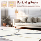 Curved Blue Taupe Abstract Lines Rug