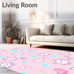 Cute Whimsical Creature Heart Pattern Rug