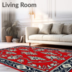 Red Floral Vine Classic Pattern Rug