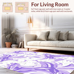 Abstract Lavender Swirl Floral Design Rug