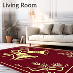 Golden Bells With Floral Accents Rug
