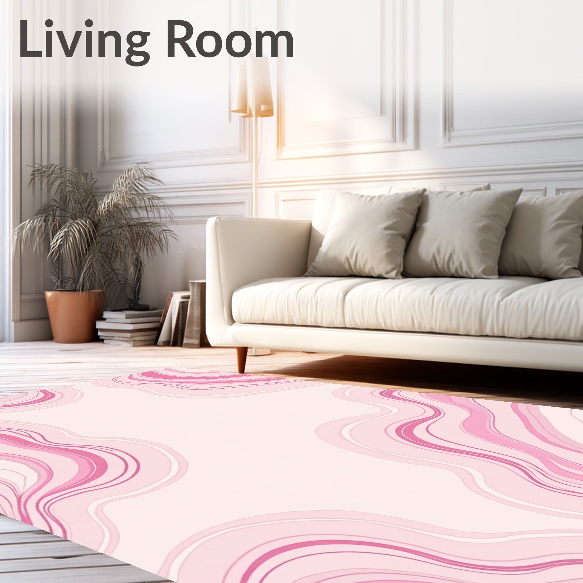 Pink Agate Swirl Pattern Rug