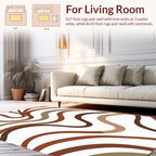 Abstract Swirling Lines Warm Tones Rug