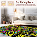 Bold Neon Psychedelic Pattern Rug