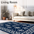 Winter Snowflake Scroll Design Rug