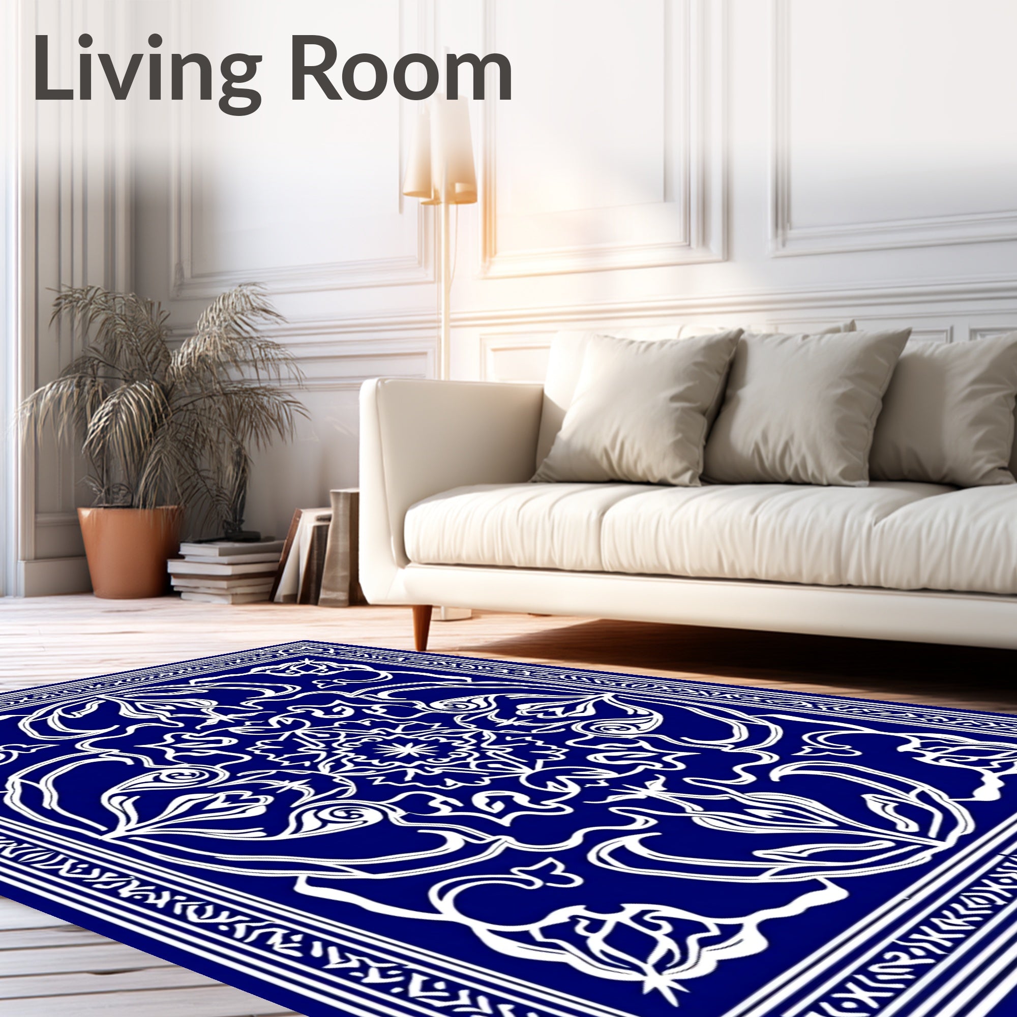 Ornate Floral Mandala Pattern Rug