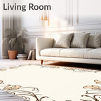 Elegant Floral Scroll Border Design Rug