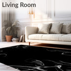 Abstract Sketchy Swirl Design Rug