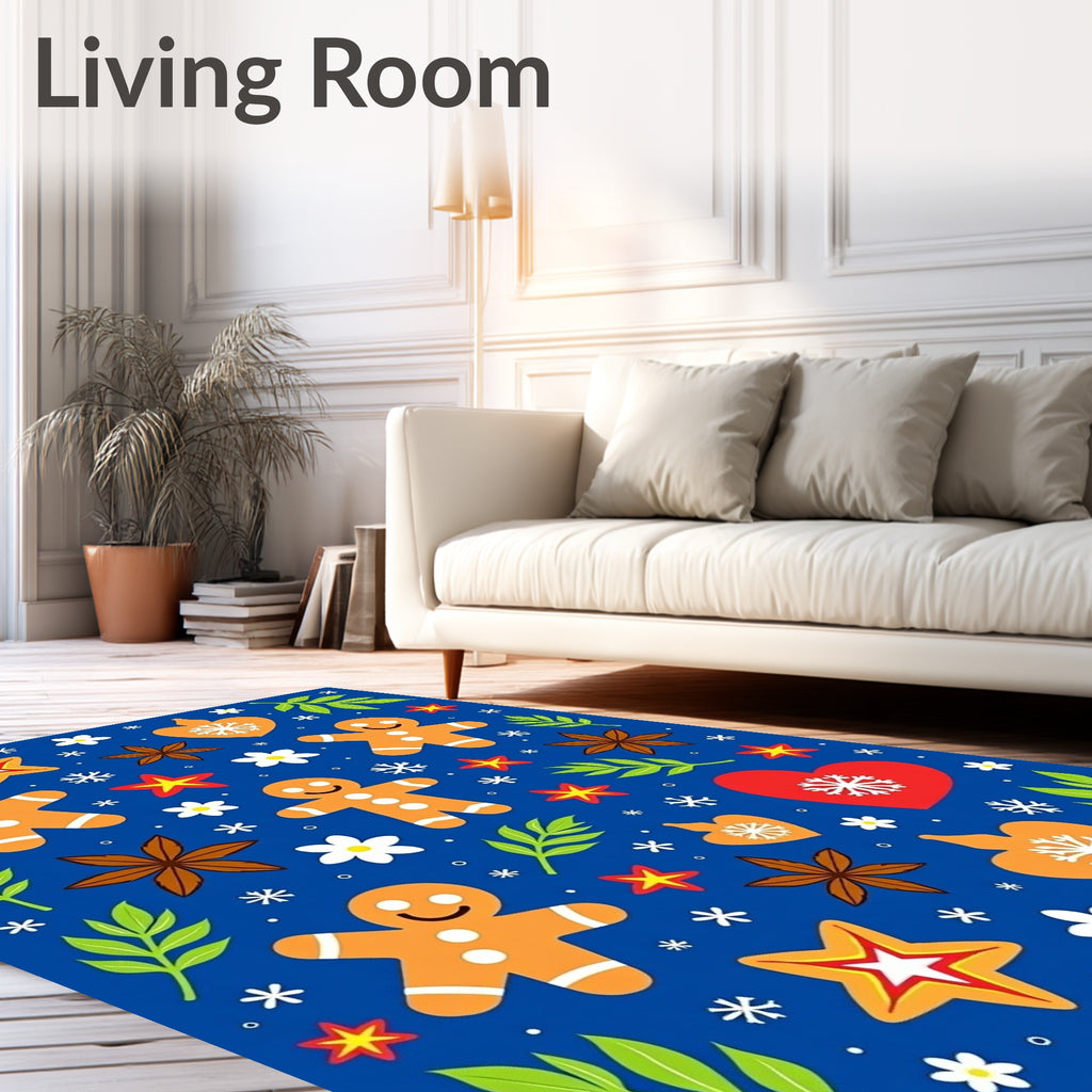 Gingerbread Man Star Pattern Rug