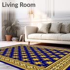 Bold Yellow Floral Antique Pattern Rug