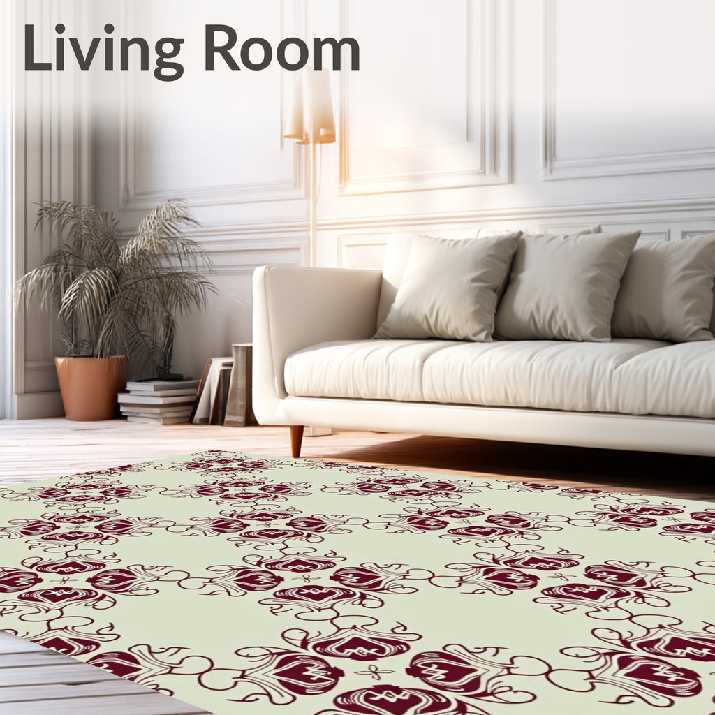 Ornate Vine Swirl Pattern Rug