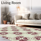 Ornate Vine Swirl Pattern Rug