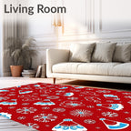 Festive Red White Blue Holiday Accents Rug