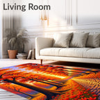 Autumnal Forest Path Pattern Rug