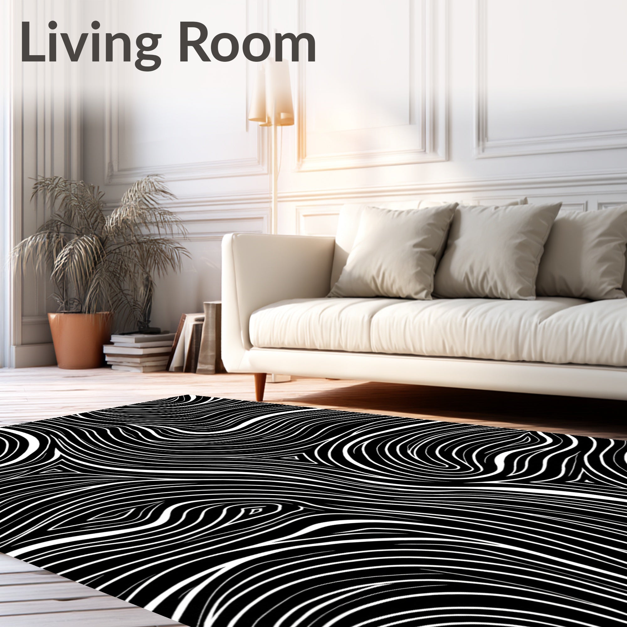 Abstract Wavy Stripe Pattern Rug