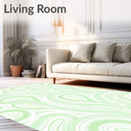 Light Green Swirl Pattern Design Rug