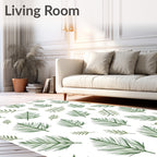 Green Tropical Leaf Scatter Rug