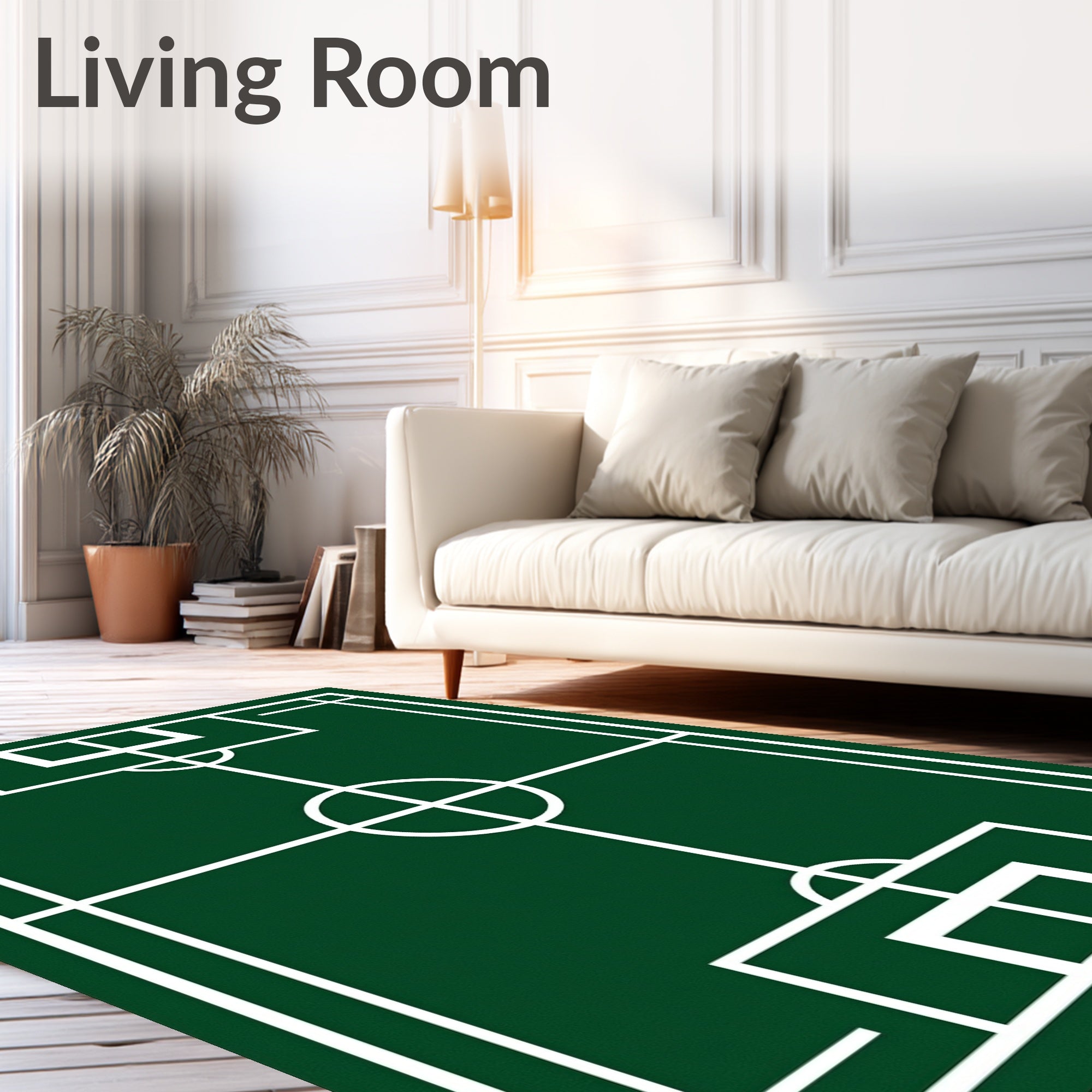 Grassy Field Geometric Pattern Rug