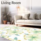 Delicate Floral Pattern with Yellow Accents Rug