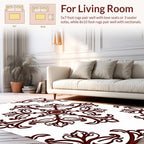 Ornate Vine Leaf Scroll Pattern Rug