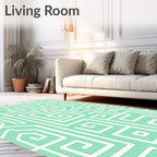 Abstract Geometric Maze Pattern Rug