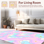 Dreamy Cloud Pattern with Stars Rug