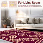 Elegant Burgundy Abstract Pattern Rug