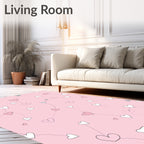 Pink Heart String Pattern Design Rug