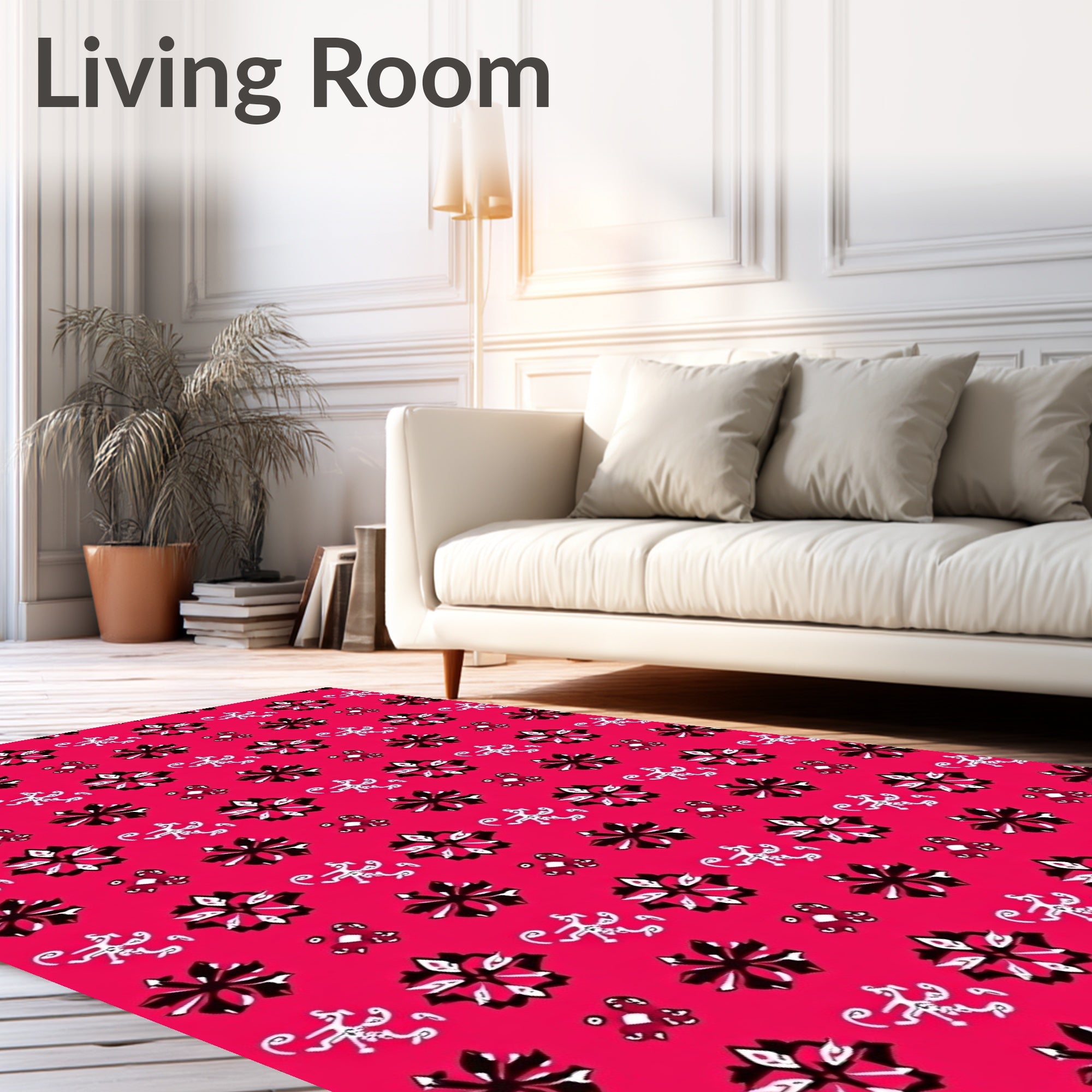 Floral Swirl Pattern Design Rug