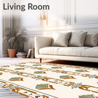Terracotta Sage Fan Inlay Rug
