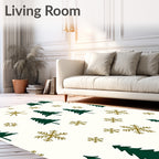Forest Snowflakes Christmas Pattern Rug