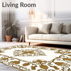 Elegant Floral Swirl Pattern Rug