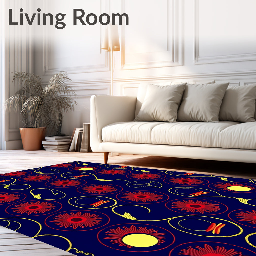 Bold Floral With Abstract Elements Design Rug