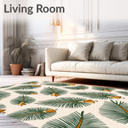Green Pine Needle Gold Bell Pattern Rug