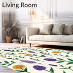 Whimsical Floral Patchwork Garden Design Rug