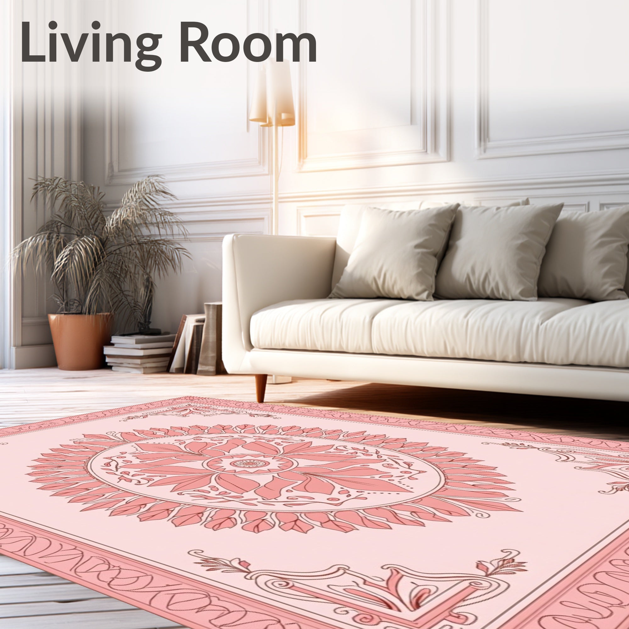 Ornate Floral Mandala Design Rug