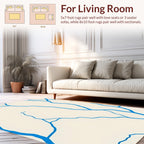Abstract Blue Vein Pattern Area Rug